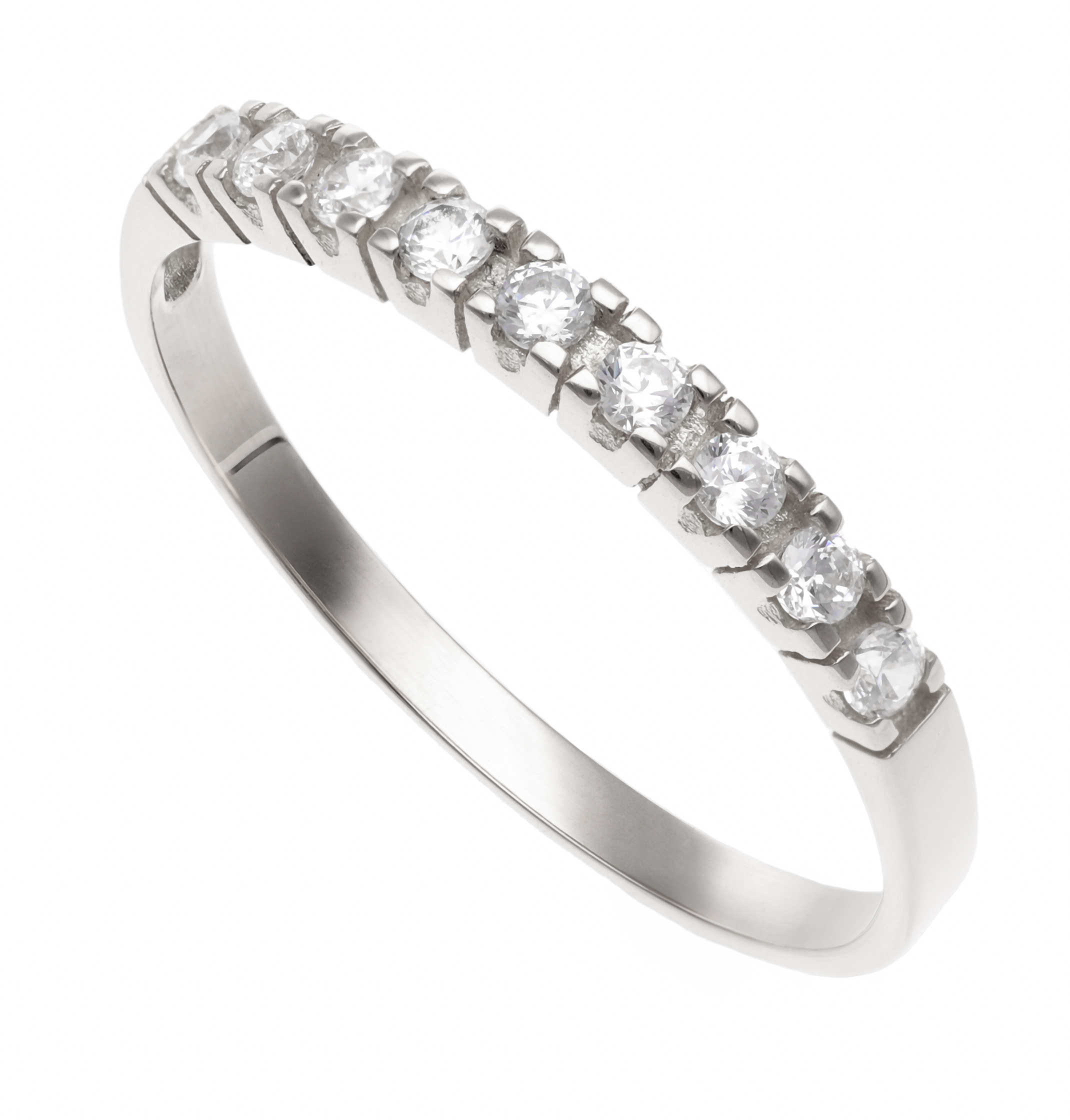 Anillo Medio Cintillo Oro Blanco