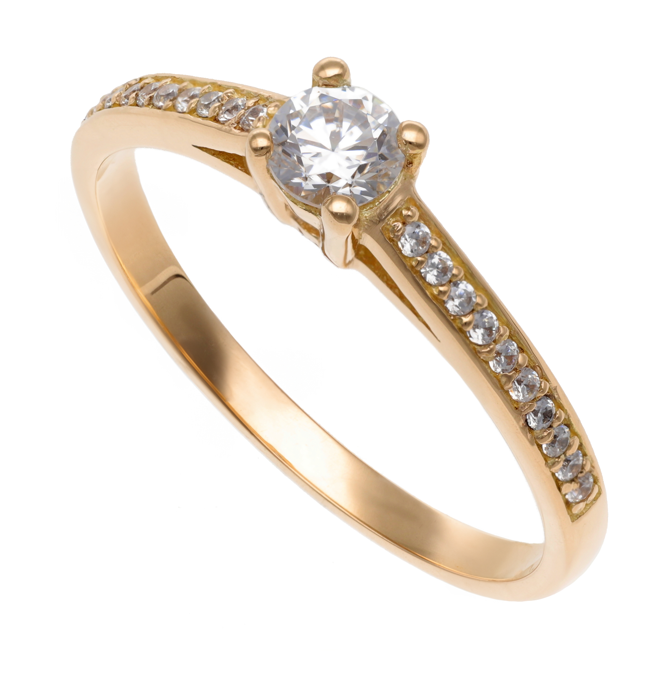 Anillo Solitario Medio Cintillo Grande Oro 18 Kt.
