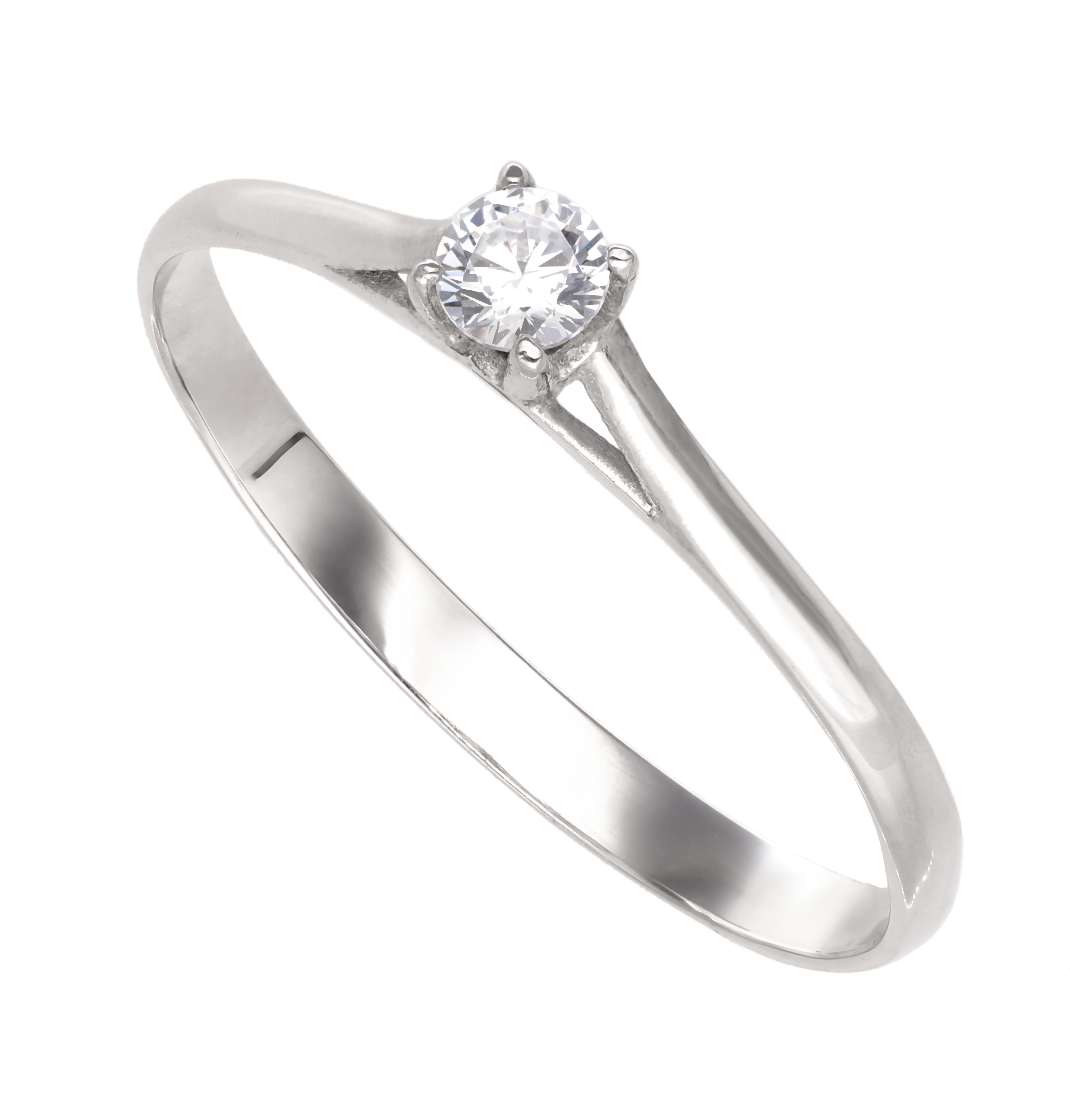 Anillo Solitario Oro Blanco