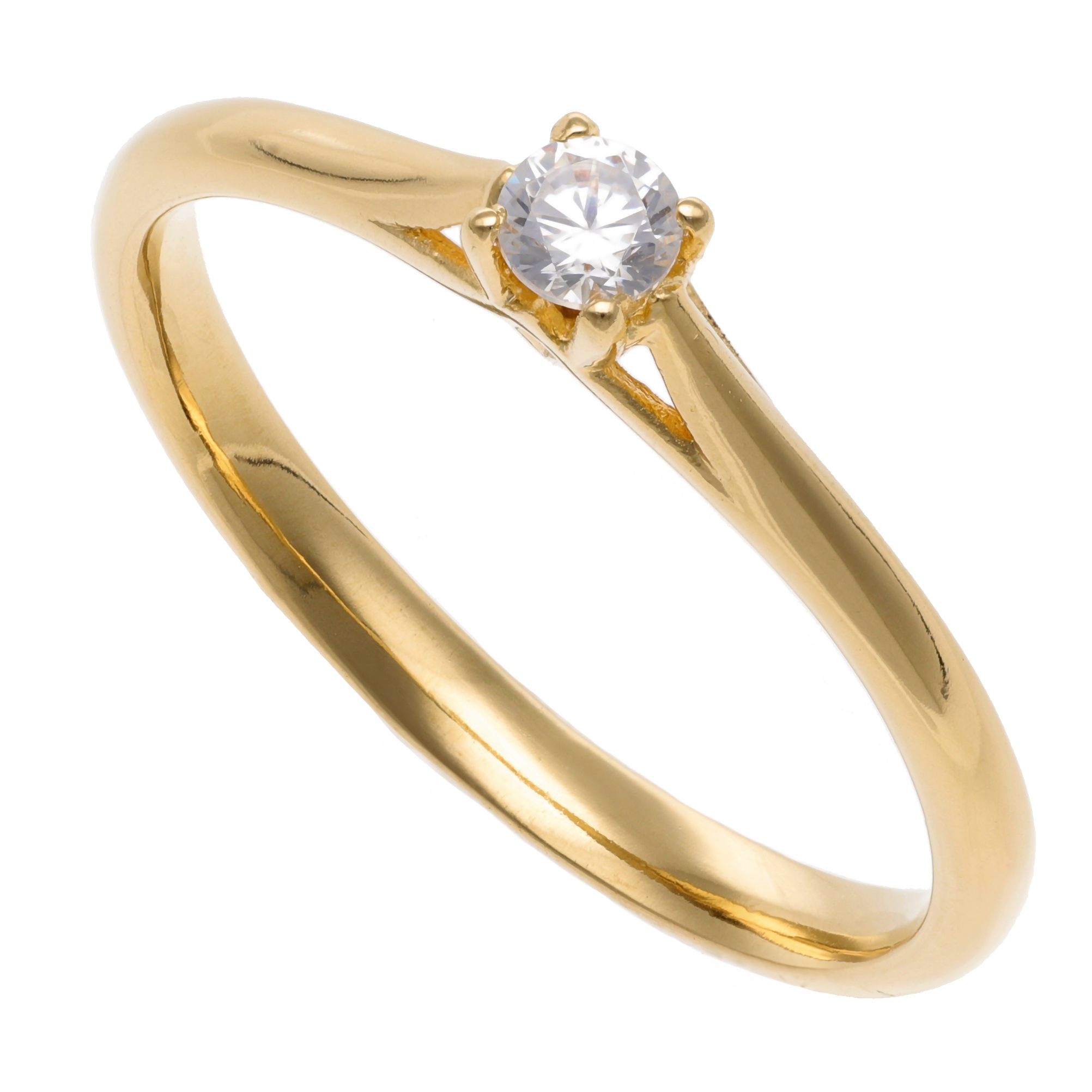 Anillo Solitario Enchapado Oro 18 Kt.